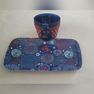 Patriotic tray and bowl set